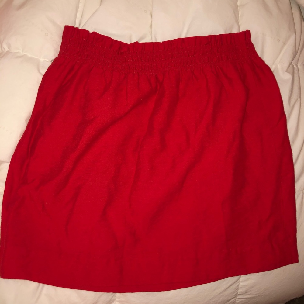 Classic J.Crew Red elastic highwaist Skirt